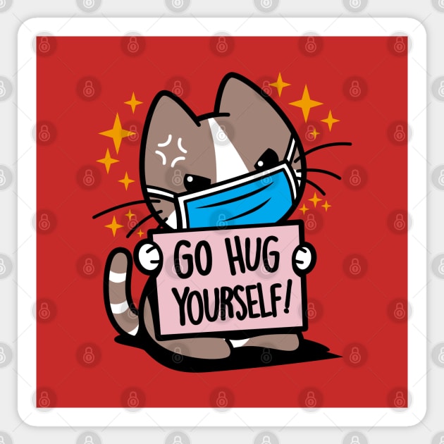 Funny Cute Kawaii Antisocial Cat Meme Sticker by BoggsNicolas